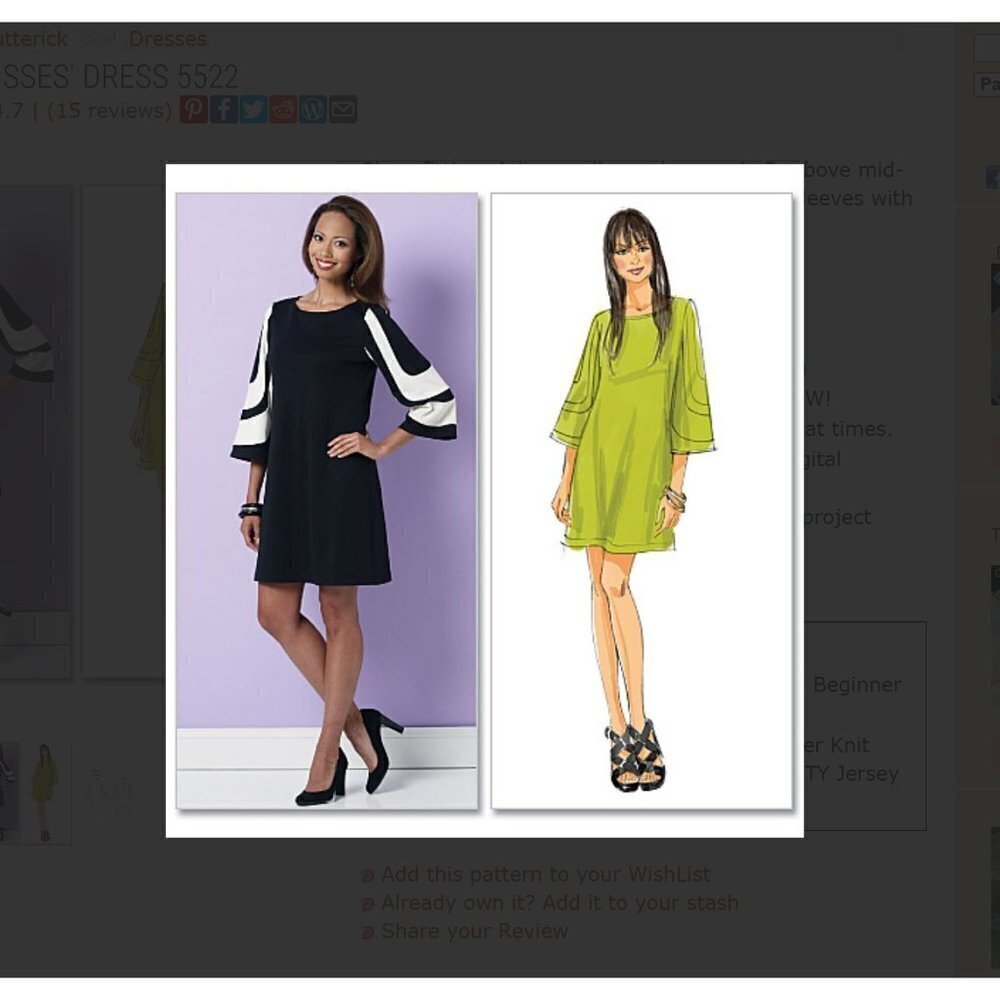 Butterick‎ Sewing Pattern 5522 Dress Misses Size 8-14